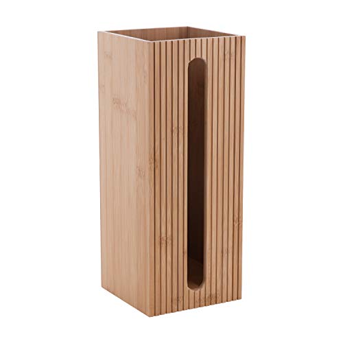Bath Bliss Square Toilet Tissue Reserve | Dimensions: 5.71 x 5.71 x 14.17 | Bamboo Design | Bathroom Décor | Holds 3 Roles | Easy to Clean | Bamboo - size: Toilet Paper Reserve