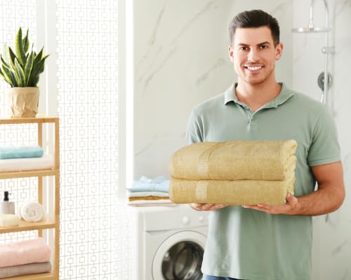 Utopia Towels Luxurious Jumbo Bath Sheet 2 Piece, 600 GSM, 35 by 70 Inches, 100% Ring Spun Cotton, Highly Absorbent and Quick Dry Extra Large Bath Towel, Super Soft Towel, Champagne - color: Beige, size: 2 Piece Bath Sheet