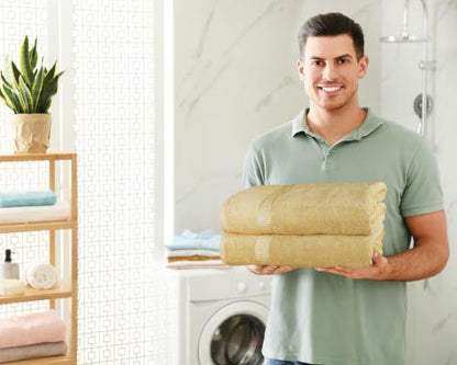 Utopia Towels Luxurious Jumbo Bath Sheet 2 Piece, 600 GSM, 35 by 70 Inches, 100% Ring Spun Cotton, Highly Absorbent and Quick Dry Extra Large Bath Towel, Super Soft Towel, Champagne - color: Beige, size: 2 Piece Bath Sheet