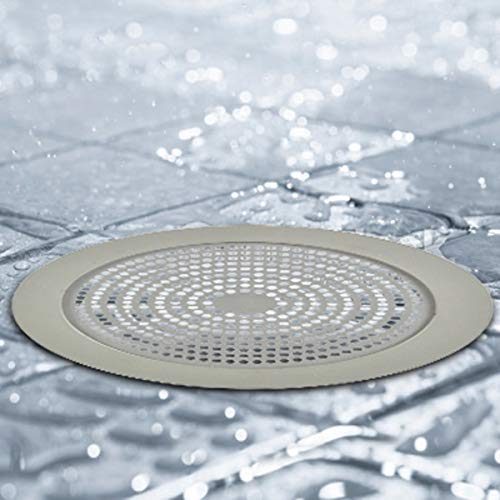 Danco 11040P Bathroom Sink Hair Catcher, Bathtub Drain Protector, Sink and Tub Strainer, 2-Pack - color: Brushed Nickel, size: Round [Pack of 1], style: Shower