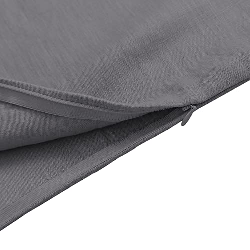 Amazhiyu Pure Linen Over The Door Laundry Hanging Hamper Bag with Bottom Zipper and Pockets Grey - color: Grey