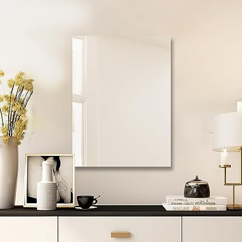 Bathroom Vanity Mirror 18"x24" Frameless Wall Mirror Shatterproof | Modern Wall Mount Vanity Mirror, Hangs Horizontally or Vertically, for Over Sink, Living Room, Bedroom, Upgraded Packing - size: 24"L x 18"W
