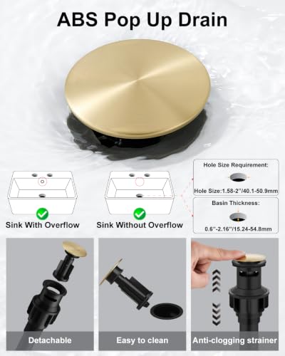 Gold and Black Bathroom Faucet,4 Inch Centerset 2-Handle Waterfall | Includes Pop-Up Drain,24-Inch Supply Lines,Mounting Hardware,SUS304 Stainless Steel Construction,And A 360° Swivel Spout - color: Gold and Black
