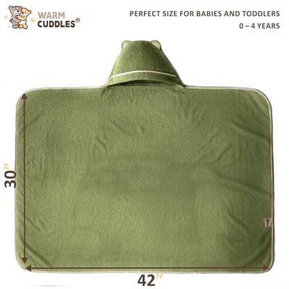Premium Toddler Towels with Hood - Extra Soft Rayon from Bamboo Toddler Bath Towel (Olive) - color: Olive
