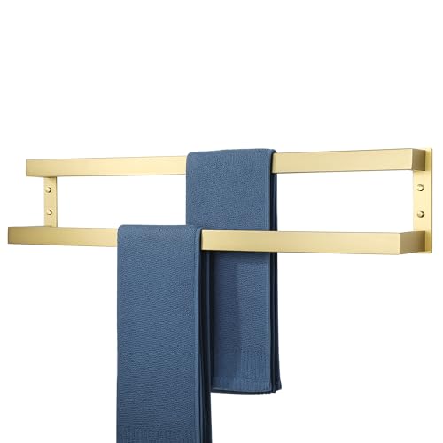 Alise Double Towel Bar, 32" Double Towel Racks for Bathroom, Brushed Gold | Bathroom Towel Rack Wall Mounted, 3.54" Wide Faster Drying, Ladder Design, SUS304 Stainless Steel - color: Brushed Gold, size: 32-inch