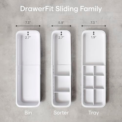 YouCopia DrawerFit Sliding Drawer Tray with Adjustable Dividers, Expandable Kitchen Storage Organizer, Speckled White - style: Tray