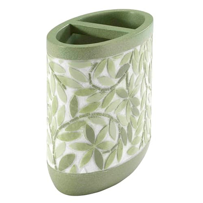 Avanti Linens - Toothbrush Holder, 100% Hand-Painted Resin Bathroom Accessories, Botanical Home Decor (Stratford) - size: Toothbrush Holder