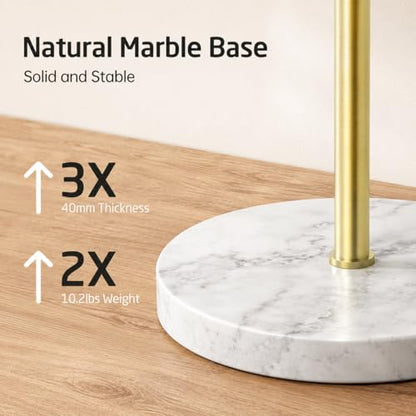 KES 40-Inch Freestanding Towel Rack with Weighted Marble Base, Brushed Gold | 10.2 Lb Natural Stone Base, 3 Swivel Arms, SUS304 Stainless Steel, Anti-Slip, Quick-Dry Design - color: Brushed Gold, size: 3 Arms