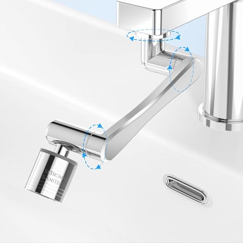 London Sunshine 1080° Swivel Faucet Extender, 360° Swivel Robotic Arm Faucet Aerator, 2 Sprayer Mode Kitchen Faucet Attachment Tap Head Replacement For Bathroom/Kitchen/Face/Hair - color: 1 Piece 1080°