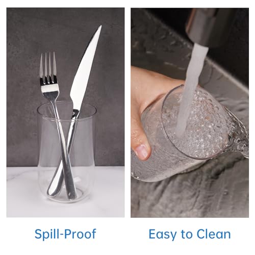 NiHome Bathroom Toothbrush Holder Cups 3Pcs, Reusable Plastic 13.5oz Clear | Unbreakable Food-Grade 400ml Mouthwash Tumbler, Dishwasher Safe Drinking Mugs, Multi-Use For RV Travel Vanity Camping - color: Clear