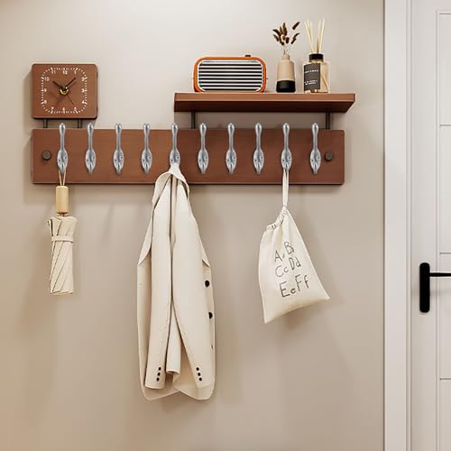 Coat Hooks 5 Pack-Heavy Duty Wall Mounted Brushed Nickel Door Hooks Double Prong Hooks for Hanging Clothes/Towels/Key-Suitable for Bedroom/Bathroom/Entryway - color: Brushed Nicekl