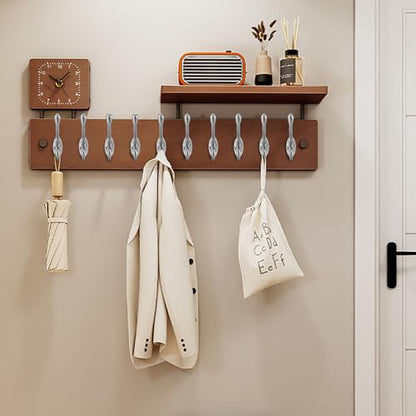 Coat Hooks 5 Pack-Heavy Duty Wall Mounted Brushed Nickel Door Hooks Double Prong Hooks for Hanging Clothes/Towels/Key-Suitable for Bedroom/Bathroom/Entryway - color: Brushed Nicekl