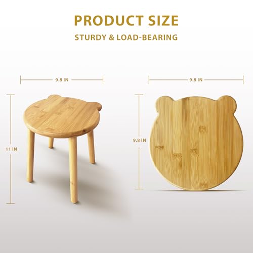 9.8 in Small Wooden Stool, Non-Slip Small Round Stool, Portable and Sturdy, Suitable for Footstools in Bedroom, Bathroom, Kitchen (L) - style: B