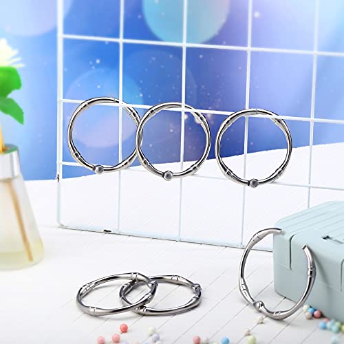 Karenhi 12 Pieces Round Shower Curtain Hooks Rings, Rust Proof Metal Shower Hooks Rings for Home Bathroom Bedroom Kitchen Glide Rods Application, Snap Joint Design(Silver, Rustic Style)