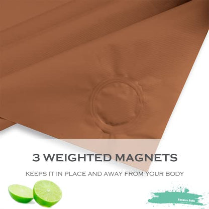 Khaki Plastic Shower Curtain Or Liner, 72x72 Inch Lightweight Sand Plastic Bathroom Shower Showroom Inner Curtain with Rustproof Metal Grommet Holes and Weighted Magnets - color: C04-khaki, size: 72"W x 72"L (Pack of 1)