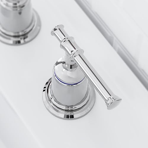 Classical 8 inch Bathroom Faucet, Bathroom faucets for Sink 3 Holes, Widespread Brushed Nickel Bathroom Faucet with Pop Up Drain and cUPC Lead-Free Hose (Chrome 1 Packs) - color: Chrome, size: 8 Inch
