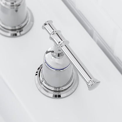 Classical 8 inch Bathroom Faucet, Bathroom faucets for Sink 3 Holes, Widespread Brushed Nickel Bathroom Faucet with Pop Up Drain and cUPC Lead-Free Hose (Chrome 1 Packs) - color: Chrome, size: 8 Inch