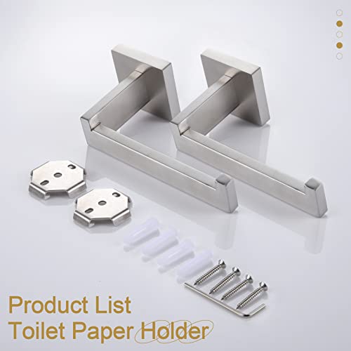 KOKOSIRI Toilet Paper Roll Holder Brushed Nickel Toilet Paper Holder Stainless Steel for Kitchen Bathroom Dispenser Wall Mounted, 2 Pack, B2003BR-P2 - color: Brushed Nickel, size: Without Shelf(2 Pack)