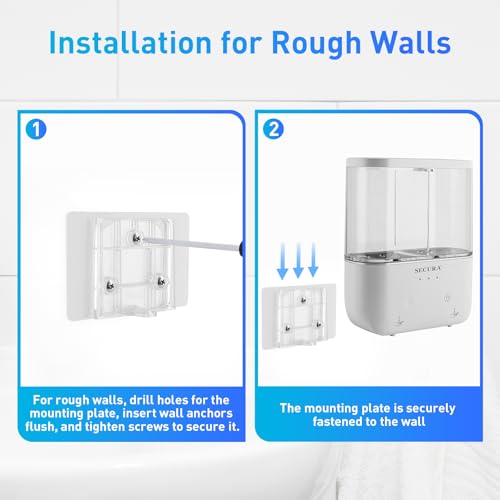 Touchless Wall Mounted Dual Automatic Soap Dispenser – 2 x 17 fl oz. Chambers Rechargeable Liquid Soap Dispenser Prefect for Bathroom & Kitchen (White)