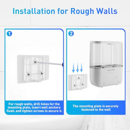 Touchless Wall Mounted Dual Automatic Soap Dispenser – 2 x 17 fl oz. Chambers Rechargeable Liquid Soap Dispenser Prefect for Bathroom & Kitchen (White)