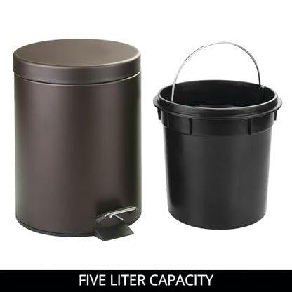 iDesign Round 1.3 Gallon Bathroom Step Trash Can - Set of 2 - Bronze - color: Bronze, style: Pack of 2