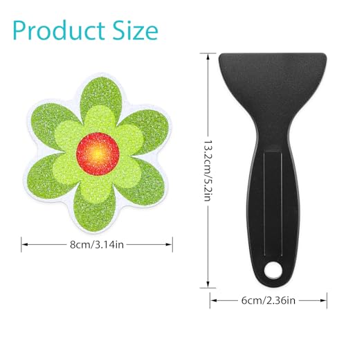 Amabro Colorful Sunflower Anti Slip Bathtub Strips, 10PCS Adhesive Shower Sticker for Bathtub Non-Slip Strip Stickers Anti Skid Tape Flooring Safety Tape Mat with Scraper for Bath Shower | Cute Sunflower Non-Slip Bathtub Strips Self-Adhesive Anti Skid Sho