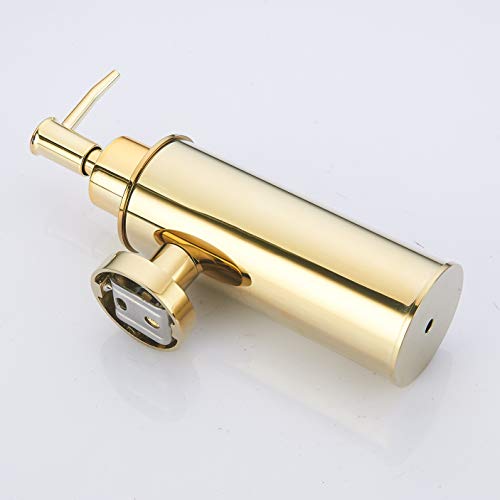 BGL Soap Dispenser Stainless Steel 304 Gold Wall Mount Liquid and Soap Dispenser Round for Kitchen and Bathroom - color: Gold