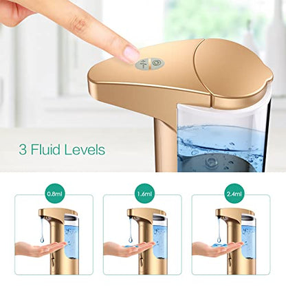 12.5oz Touchless Automatic Soap Dispenser, Automatic Liquid Hand Soap Dispenser, Battery Operated Adjustable Volume Water Resistant for Kitchen and Bathroom