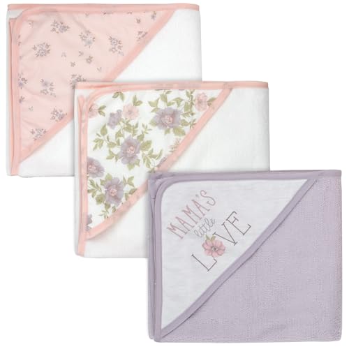 Hooded Baby Bath Towel and Washcloth 6 Piece Set for Newborns, Infants & Toddlers, Boys & Girls Baby Hooded Towels Set - color: Mama's Little Love