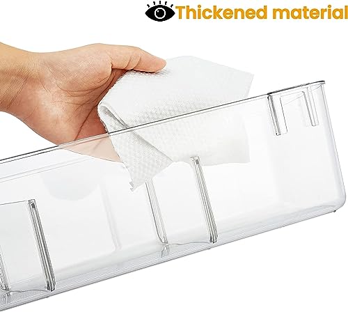2 Pack Plastic Over Cabinet Door Organizer with Removable Hooks, Clear Hanging Baskets for Organizing Over the Cabinet Organizer Holder for Kitchen, Bathroom-Hang Outside or Inside Door-M - style: M