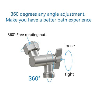 All Metal Shower Angle Adapter, Adjustable Shower Head Extension Adapter, Solid Brass Shower Head Elbow,Adjust Angle to Upgrade Shower Experience,Universal Connection (Brushed nickel) - color: Brushed Nickel