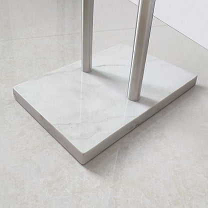 EADOT 40.3 Inch Standing Towel Rack Bath Sheet Holder with Marble Design Base for Bathroom Floor 2 Tier Towel Holder Stand 304 Stainless Steel Brushed Nickel(Same Height) - color: Brushed