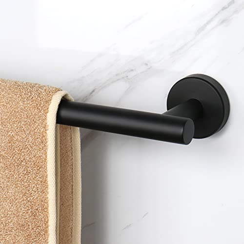 NearMoon Bath Towel Bar, Thicken Stainless Steel Shower Towel Rack Holder Wall Mounted for Bathroom, 26-lnch Overall Length-24-lnch Usable Hanging Space (1 Pack, Matte Black) - color: Matte Black, size: 26 Inch
