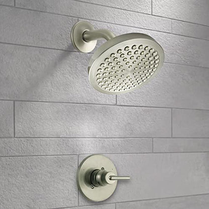 Voolan Shower Arm with Flange and Teflon Tape, Extension Shower Head Arm for Bathroom Fixed Shower Head, Solid Stainless Steel, Wall Mounted (10 Inch,Brushed Nickel) - color: Brushed Nickel, style: 10 Inch