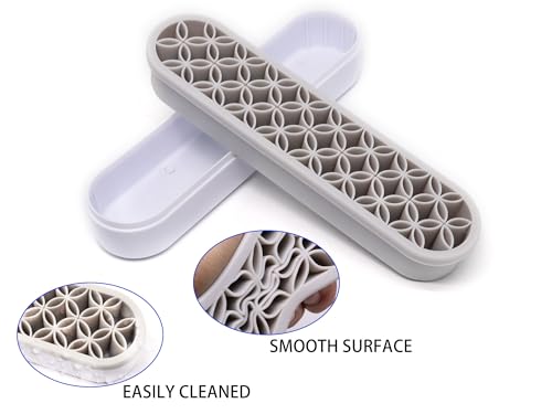 1Pcs Silicone Makeup Brush Holder Stand Light Grey Make Up Brush Organizers Makeup Brushes Holder Organizer for Painting Pen Brushes Nail Clippers Drill Pens Ruler Sewing Craft Tools - color: Light Grey