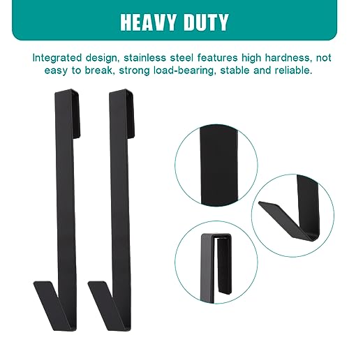 Extended Shower Door Hooks, 4 Pack Heavy Duty Stainless Steel No Drill Over Door Towel Hooks for Frameless Glass Shower Door, Bathroom Organizer (10 Inch) - size: 10 Inch