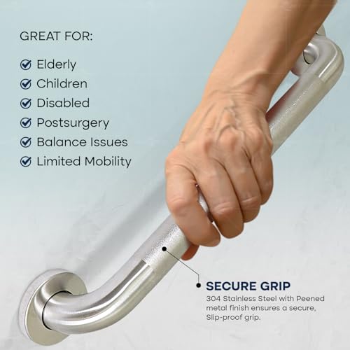 Highcraft Grab Bar for Bathtubs and Showers, Anti Slip Shower Grab Bars for Seniors and Elderly, Safety Bar for Bathroom 24" x 1.5" ADA Compliant Grab Bar, Heavy Duty Stainless Steel Shower Handle - size: 24 inches