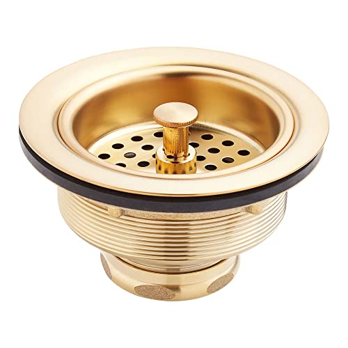 Signature Hardware 480532 4-1/2" Basket Strainer with Tailpiece - Brushed Gold - color: Brushed Gold