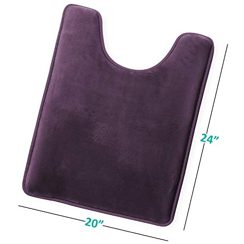 Clara Clark Bathroom Contour Rug, Ultra Soft Non Slip and Cozy, Velvet Memory Foam Toilet U-Shaped Bath Mat