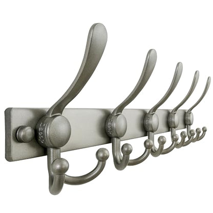 Coat Rack Wall Mount, Heavy Duty 12-Gauge Base vs Flimsy 1mm, Double-Thick Solid Anti-Snap Hooks, 16” Stud-Mount, Stainless Steel Hanger for Clothes Hat Entryway Closet Mudroom, Grey - color: Gray, size: L=17" (1pcs)