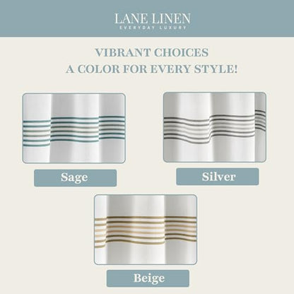 LANE LINEN Waterproof Shower Curtain - 72W x 72H - 2 in 1 Fabric Design with Built in Laminated Inner Layer - No Liner Needed - Quick Dry & Machine Washable - Header with Rust Proof Grommets - Beige - color: Laminated - Beige, size: 72"W x 72"L (Pack of 1