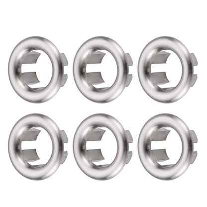 ARCORA 6 Pack Sink Overflow Ring Brushed Nickel Bathroom Kitchen Sink Basin Trim Overflow Cover Hole Insert Cap - color: Brushed Nickel-6 Pack