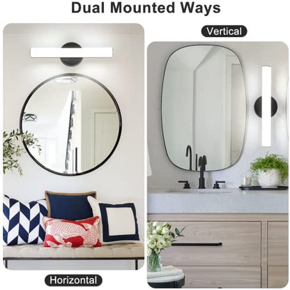 Modern Dimmable LED Vanity Light Bar Lighting, Bathroom Light Fixtures | 15.9 Inch LED Bathroom Light Fixture Over Mirror, 15W 1300LM Daylight White 5000K Wall Sconces Lighting, Black Bath Light Bar - size: 1 Count (Pack of 1)