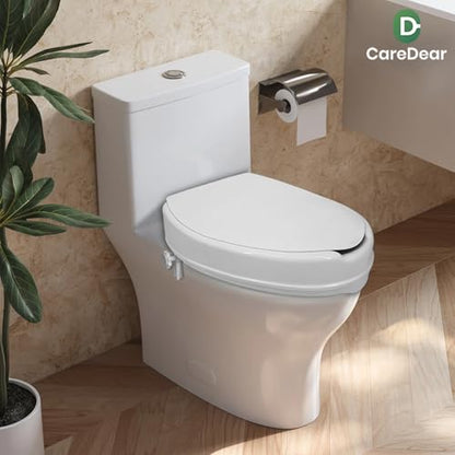 Raised Toilet Seat with Lid for Elderly, 4" High Toilet Seat for Elongated or Standard Commode, Raised Toilet Seat for Seniors, Handicap Toilet Seat Riser with Cover - size: 4"