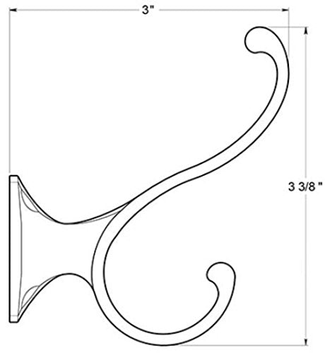 Heavy Duty, Coat and HAT Hook Satin Chrome - color: Chrome
