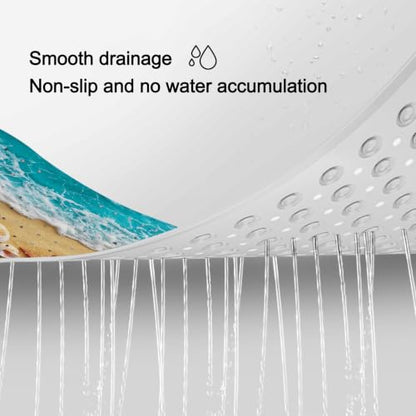 LNOND Summer Beach Bathtub Mat Non Slip, 40 X 16 Inch Tub Mat for Bathroom, Sand Beach Bath Tub Shower Mat with Drain Holes and Suction Cups - color: Sand Beach Bathtub Mat