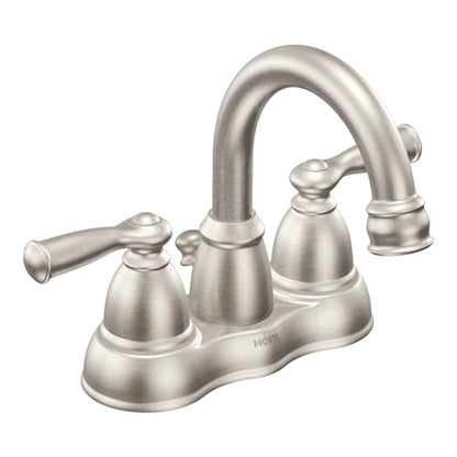 Moen Weylon 84790SRN Spot‑Resist™ Brushed Nickel Two‑Handle High‑Arc Bathroom Faucet – 4″ Centerset, ADA‑Compliant, WaterSense Certified