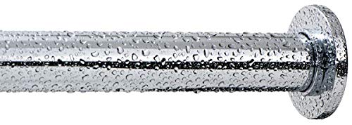 Ivilon Tension Curtain Rod - Spring Tension Rod for Windows or Shower, 16 to 24 Inch. Chrome - color: Chrome