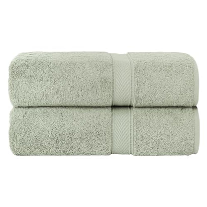 Supreme Terry 2-Piece Bath Towel Set, Hotel & Spa Quality, Plush and Absorbent 100% Turkish Cotton Towels, Quick Dry-Green - color: Green, size: Bath Towel Set