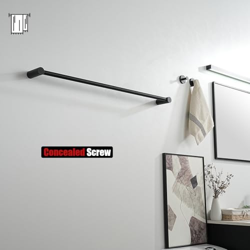 JQK Bath Towel Bar Black, 32.5 Inch 304 Stainless Steel Thicken 0.8mm 2 Pieces Towel Rack Bathroom Wall Mount, Useable Length 30 Inch, TB610L30-PB - color: Black, size: 32.5 Inch